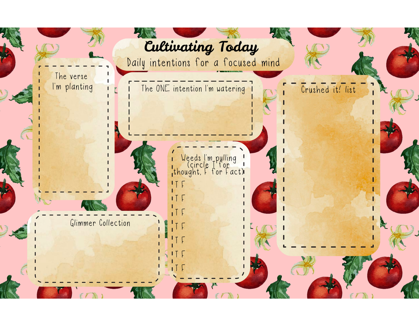 Cultivating Today Daily Intentions Notepad - Tomatoes