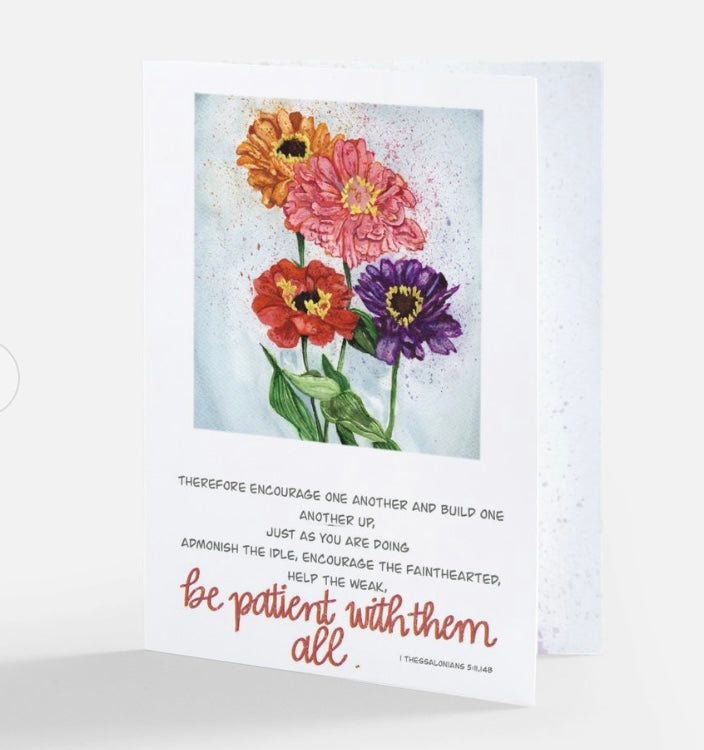 Blooming Inspirational Scripture Botanical Greeting Card