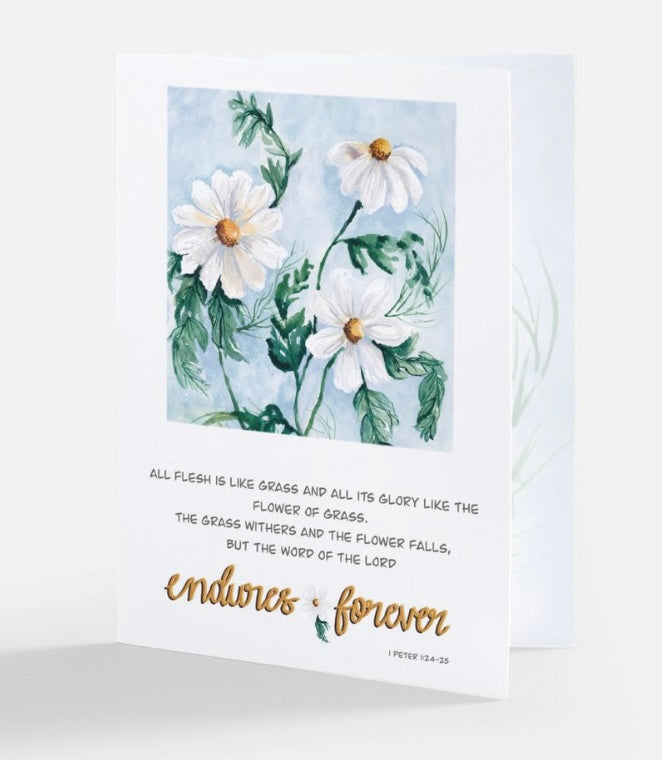 Blooming Inspirational Scripture Botanical Greeting Card