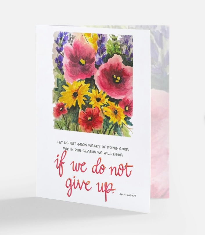 Blooming Inspirational Scripture Botanical Greeting Card