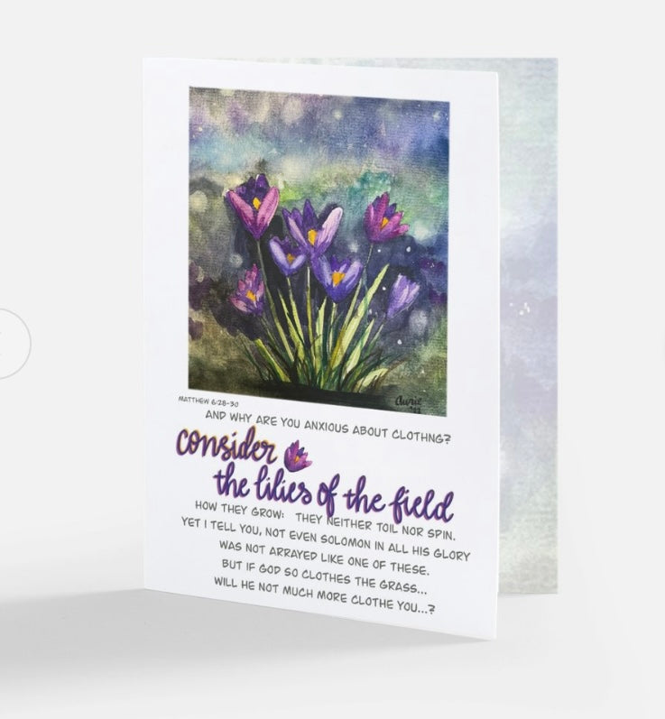 Blooming Inspirational Scripture Botanical Greeting Card