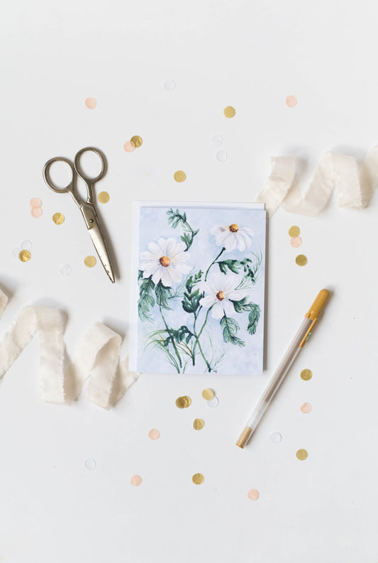 Summer Daisies Greeting Card - Watercolor - Botanical - Blank inside