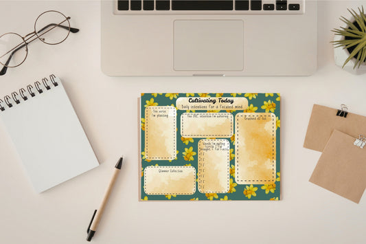 Cultivating Today Notepad – Daily Intention Notepad | Mindset Reframing Tool | Christian Reflection Pad | Productivity & Gratitude Planner with Daffodils