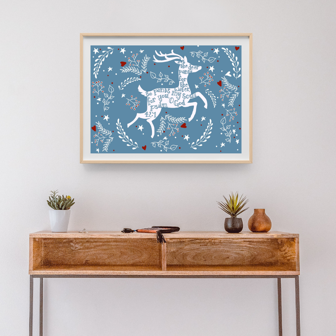 As the Deer Psalm 42:1 Art Print