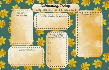 Cultivating Today Notepad – Daily Intention Notepad | Mindset Reframing Tool | Christian Reflection Pad | Productivity & Gratitude Planner with Daffodils