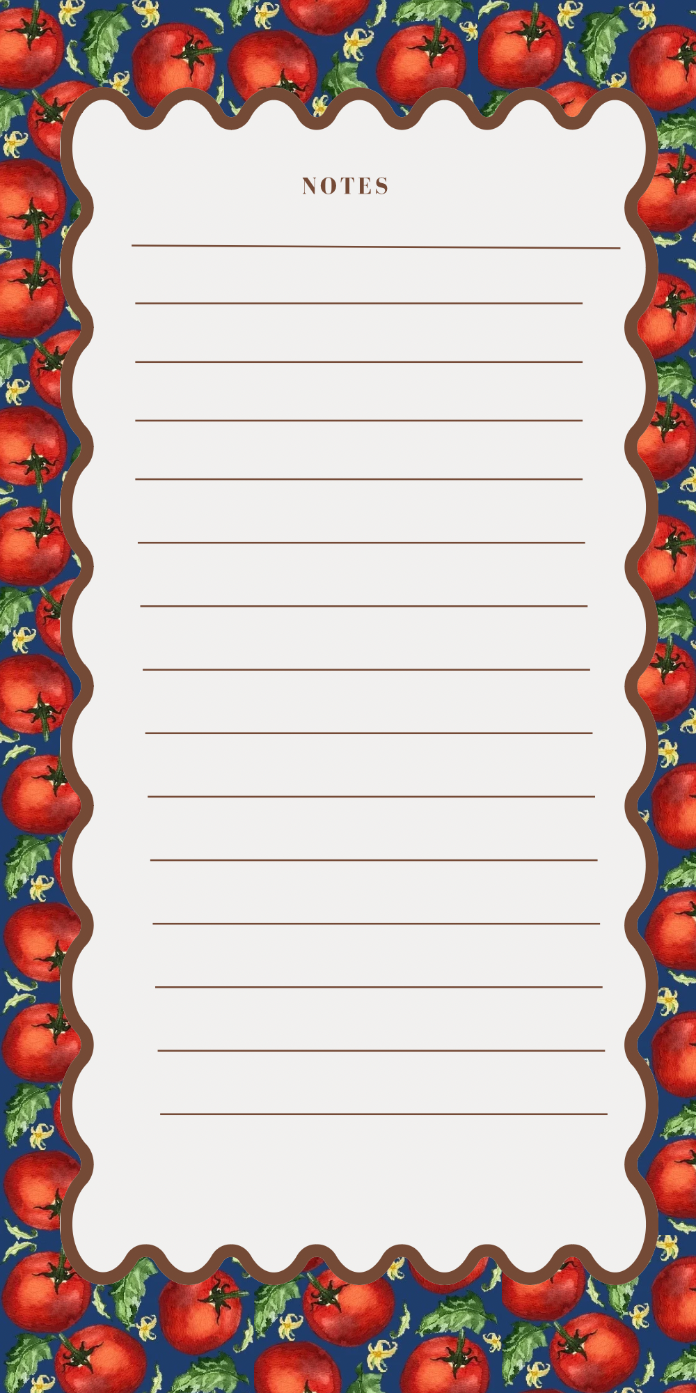 Tomato Lined Notepad | To Do List Pad | Grocery List | Botanical Stationery