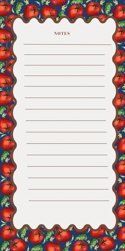 Tomato Lined Notepad | To Do List Pad | Grocery List | Botanical Stationery