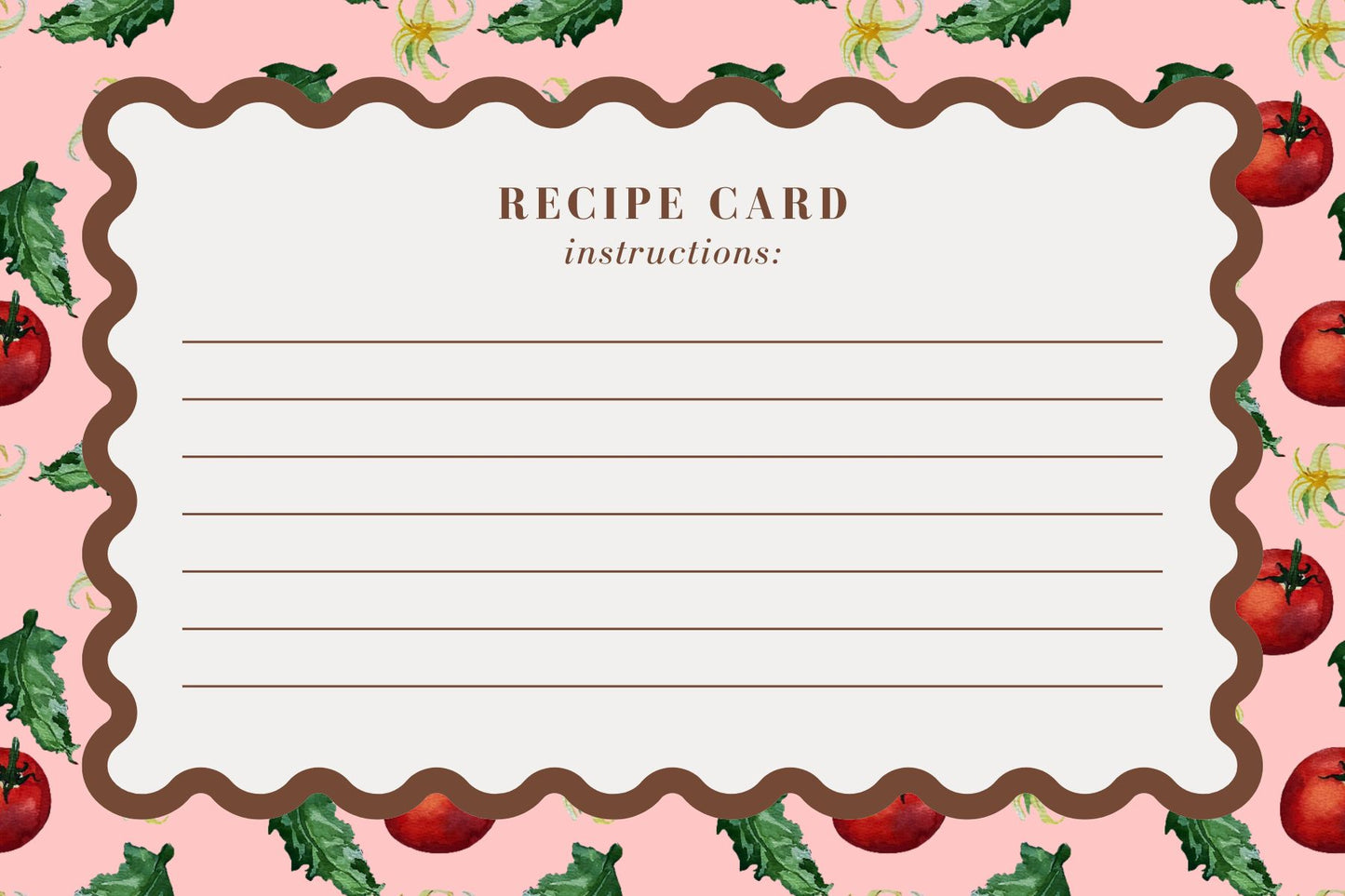 Tomato Recipe Cards | Watercolor Recipe Card Set | Kitchen Keepsake Cards | Botanical Stationery Gift