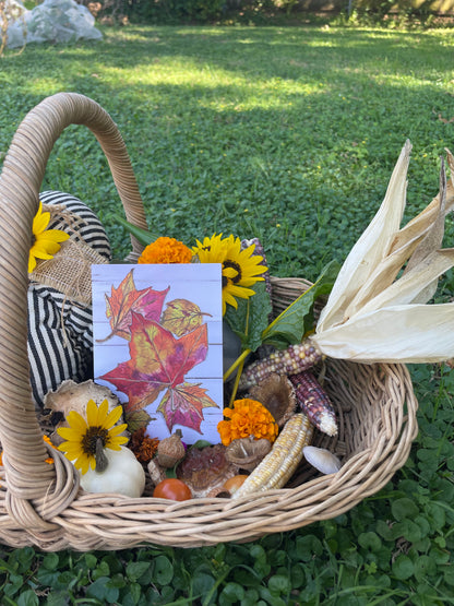 Autumn Crunch: Watercolor Leaf Greeting Card – Blank Inside for Fall Notes