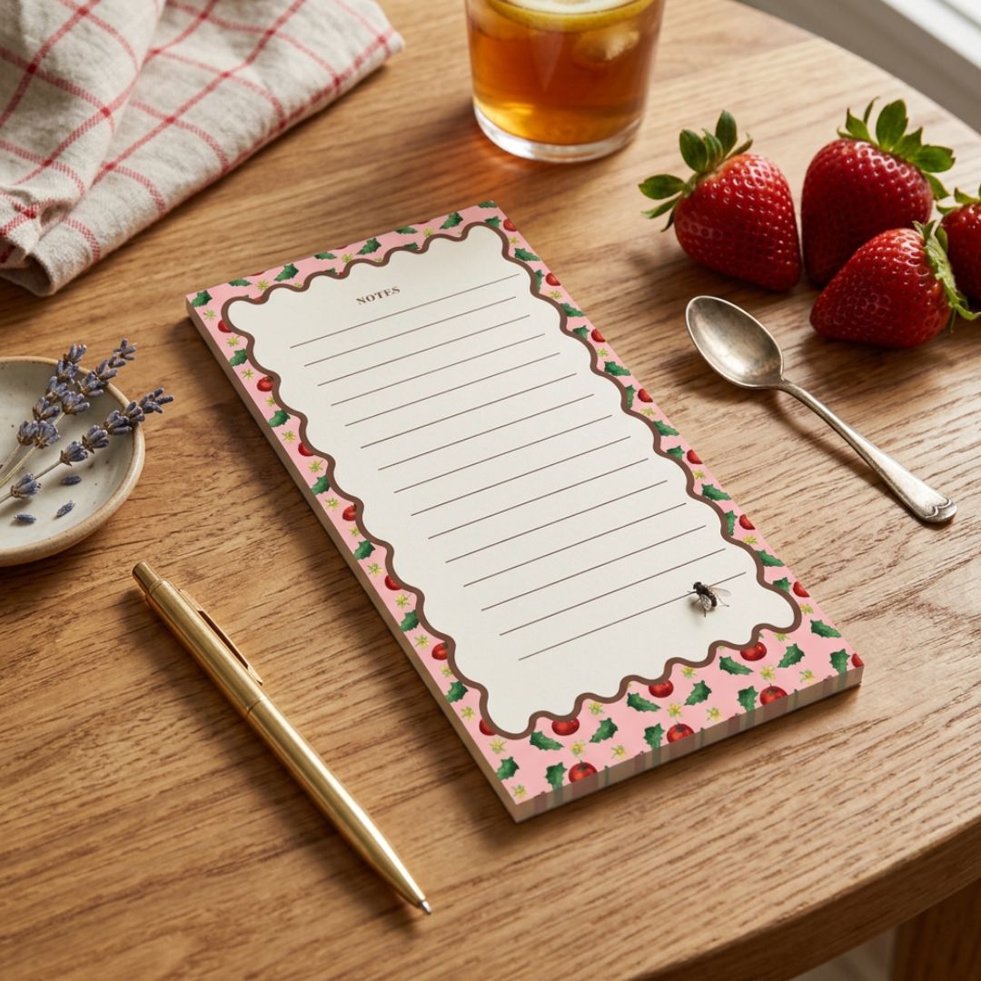 Tomato Lined Notepad | To Do List Pad | Grocery List | Botanical Stationery
