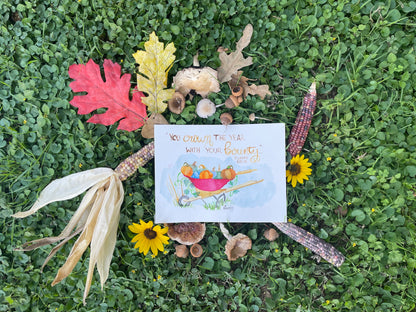 Autumn Abundance – Psalm 65:11 Watercolor Pumpkin Print