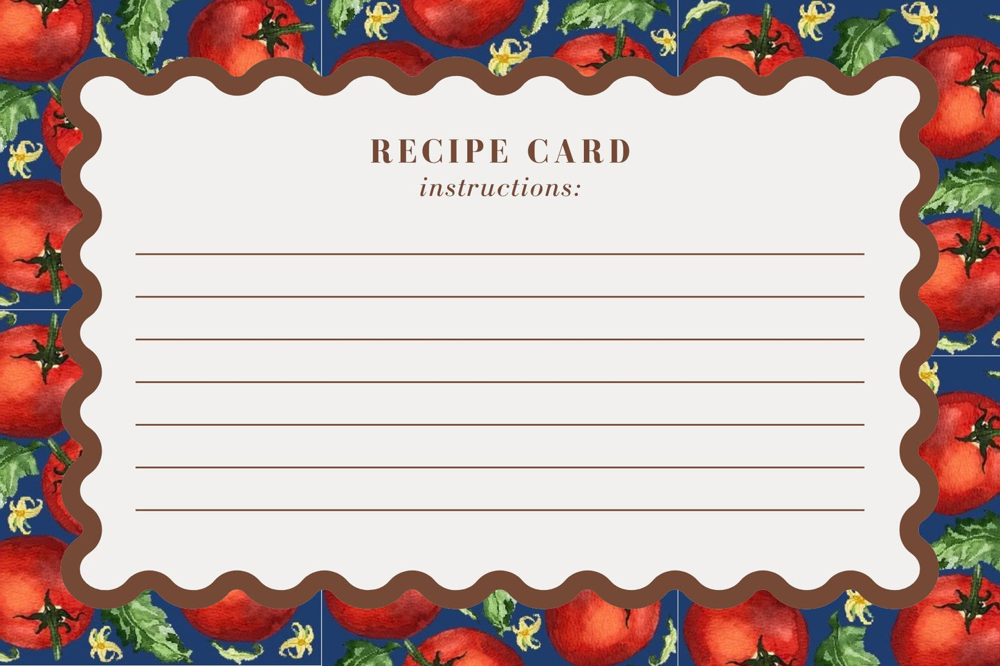 Tomato Recipe Cards | Watercolor Recipe Card Set | Kitchen Keepsake Cards | Botanical Stationery Gift
