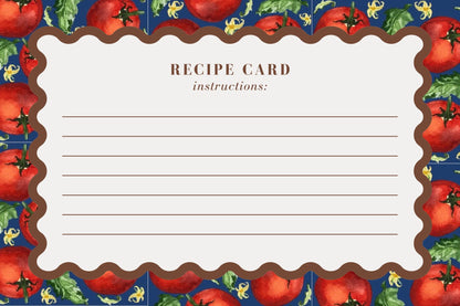 Tomato Recipe Cards | Watercolor Recipe Card Set | Kitchen Keepsake Cards | Botanical Stationery Gift