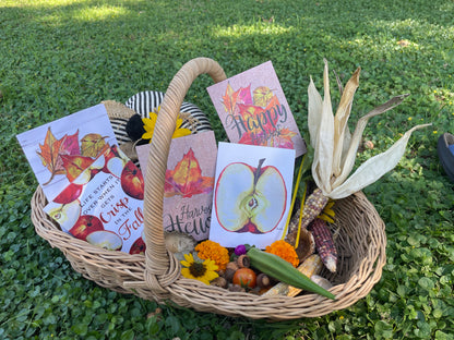 Fall Harvest Basket Greeting Card Set