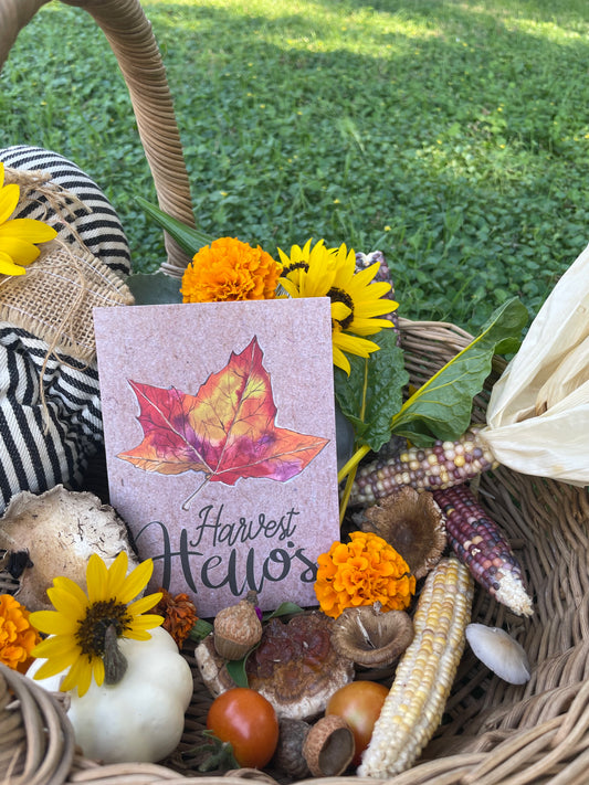 Harvest Hellos: Sending Cozy Fall Vibes Watercolor Greeting Card