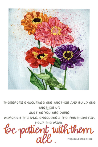 Inspirational Scripture Botanical Art Print Set