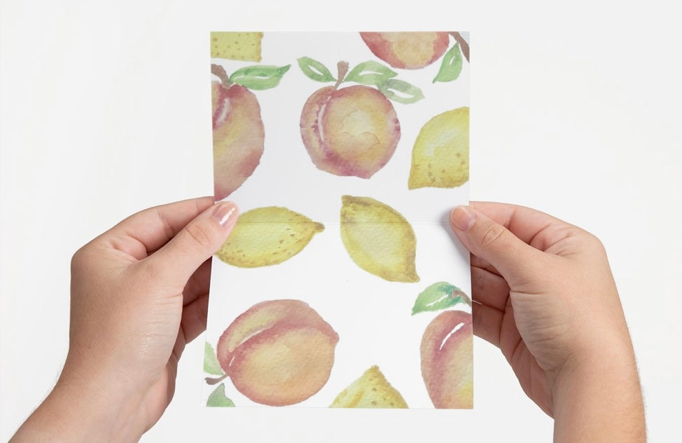 Hello Sunshine Lemons and Peach Summer Greeting Card