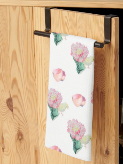 Nugget Baby Easter Chick and Tulip Kitchen Towel