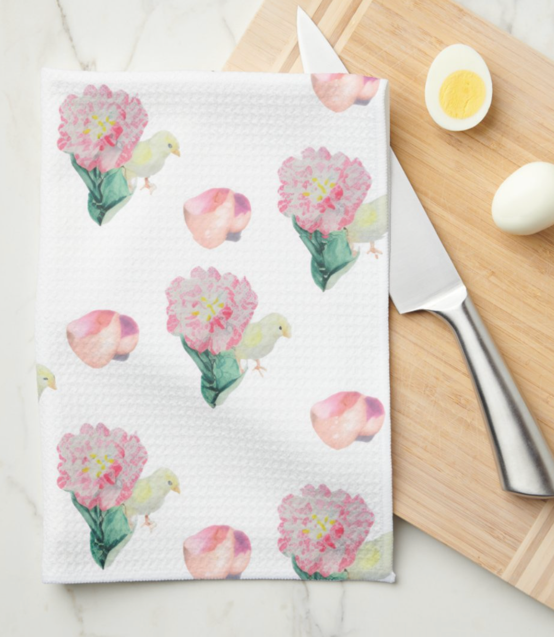 Nugget Baby Easter Chick and Tulip Kitchen Towel