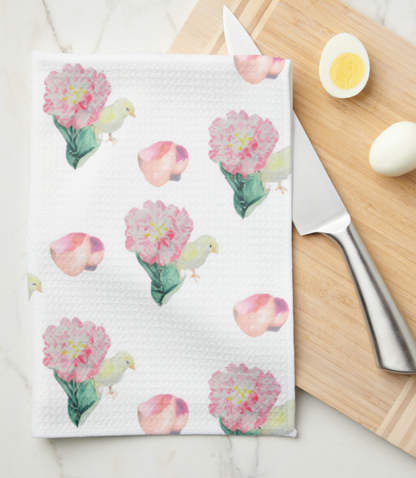 Nugget Baby Easter Chick and Tulip Kitchen Towel