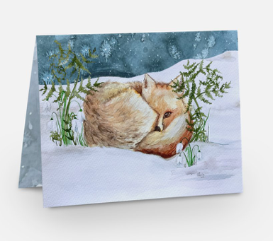 Winter Fox Greeting Card Set