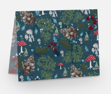 Enchanted Forest Pattern Blank Greeting Card