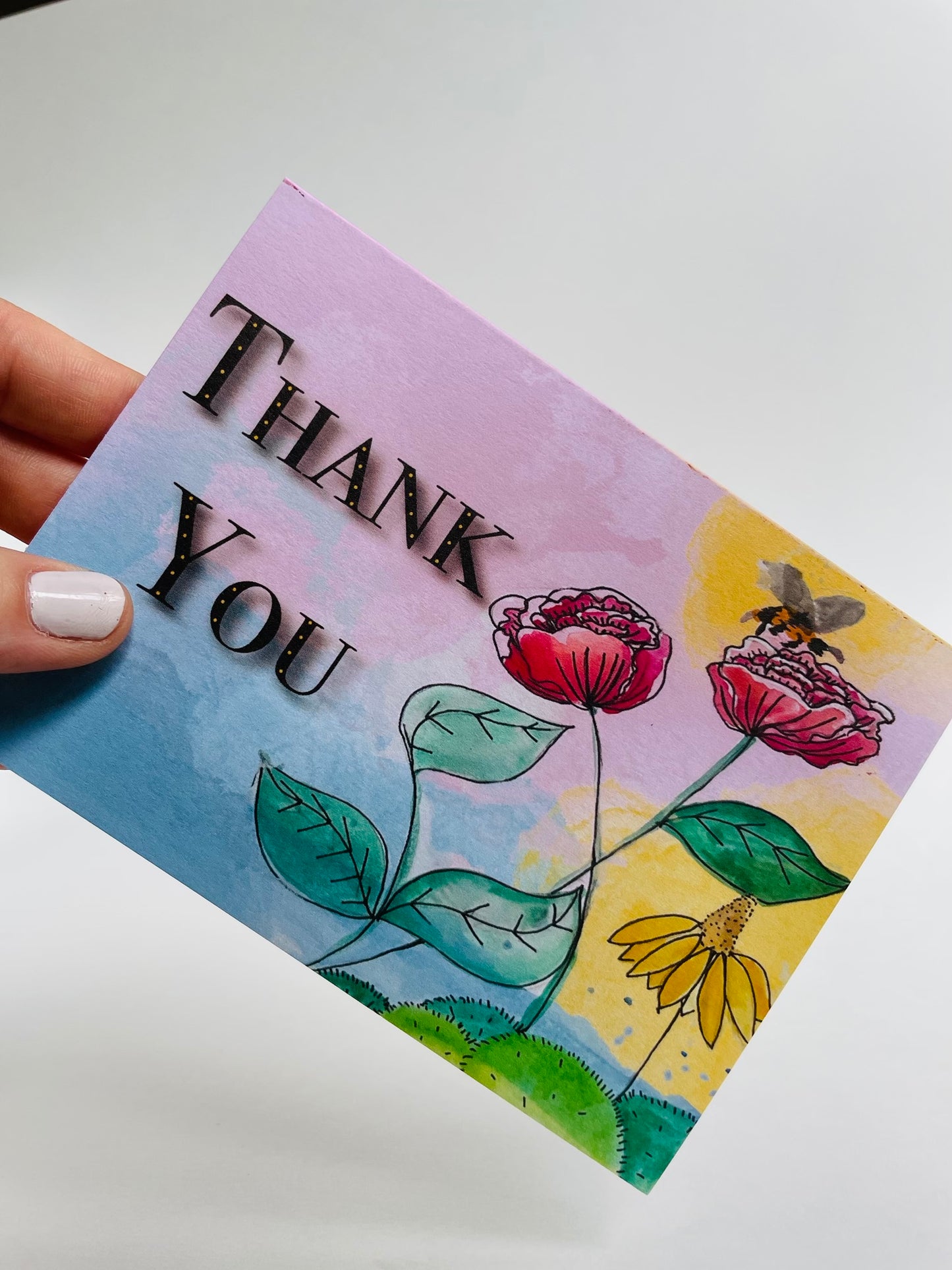 Summer Peony - Thank you Card Set