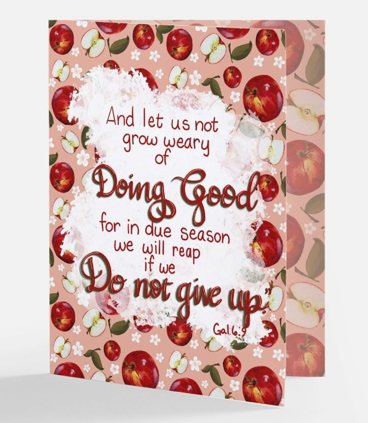 Bountiful Blessings Fall Apple Bible Verse Note Card